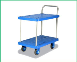 2段棚プラスチック台車