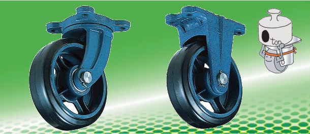 68％以上節約ヨドノ 鋳物重荷重用ウレタン車輪自在車付き UHBーg300X90 UHB-G300X90 物流、運搬用 