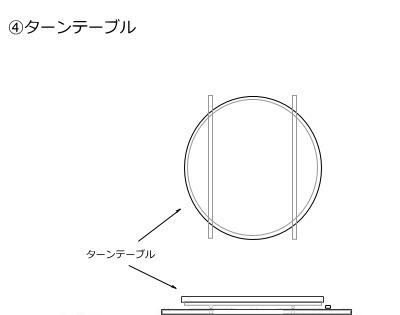 ターンテーブルを付けた場合