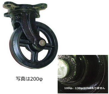 鋳物製中重用キャスター ゴム車輪（完全受注生産品）|中部産業