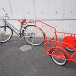自転車で牽引するリヤカーモデルチェンジ